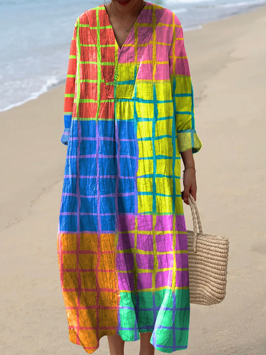 Fiorella | Renkli Desenli Elbise