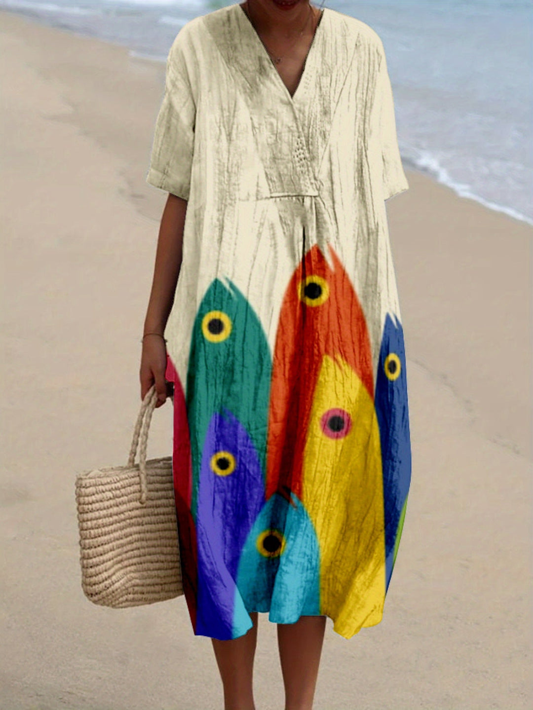 Jimena|Renkli Desenli Elbise