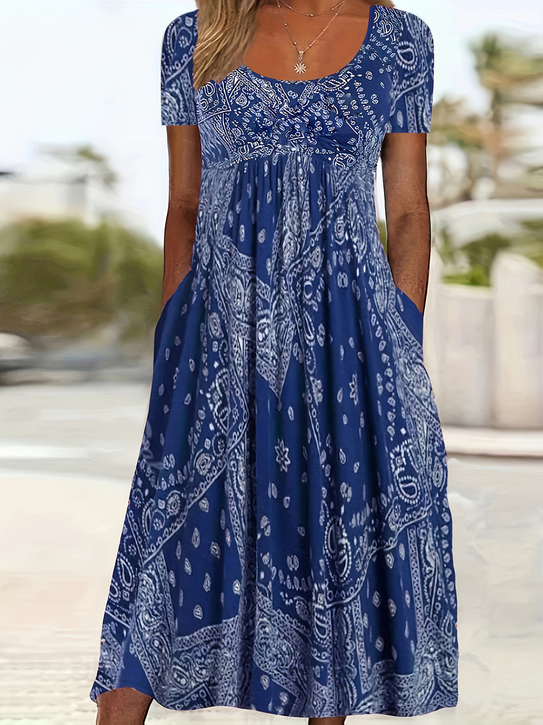 Cassie™-Gündelik Paisley Desenli Elbise