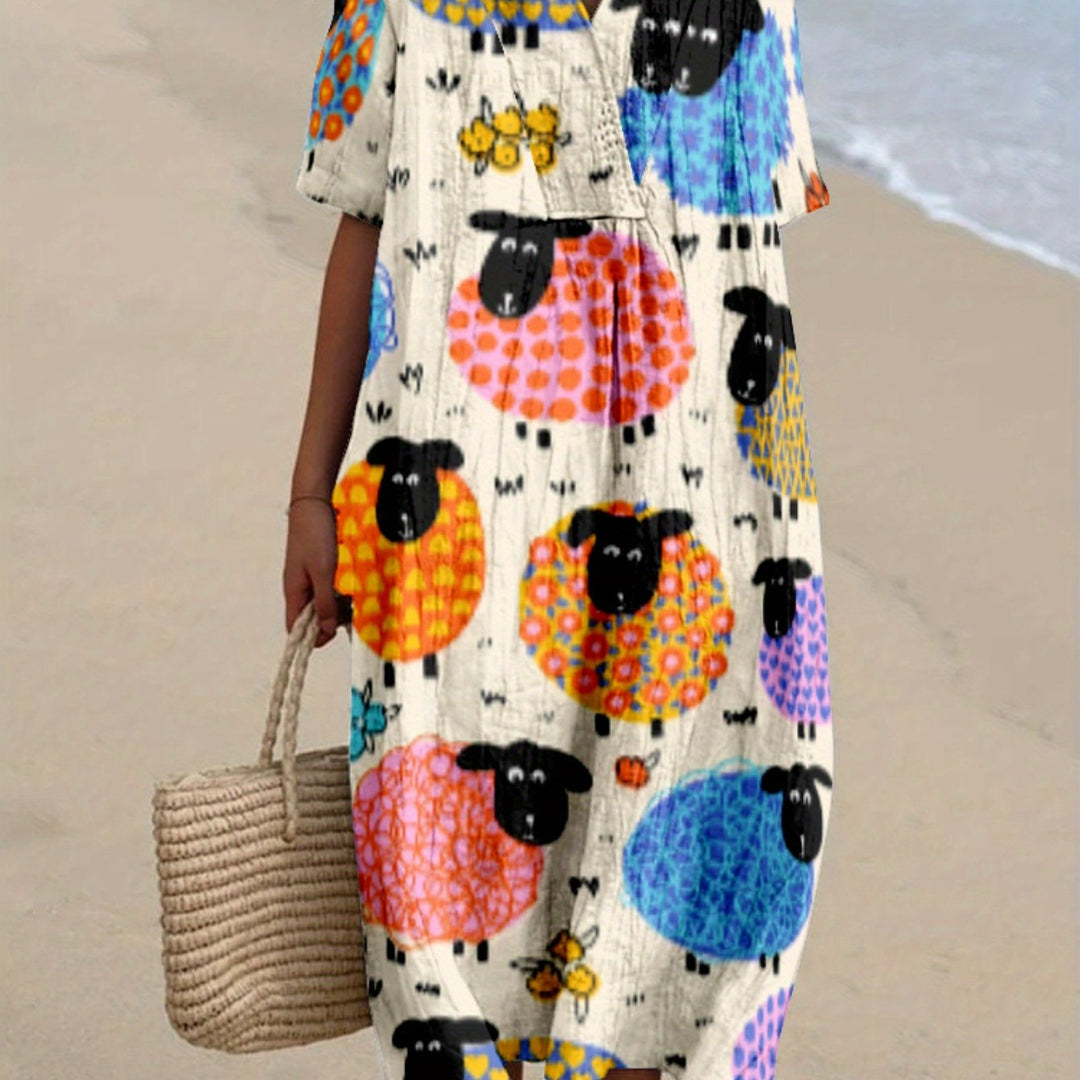 Dafne|Desenli Elbise