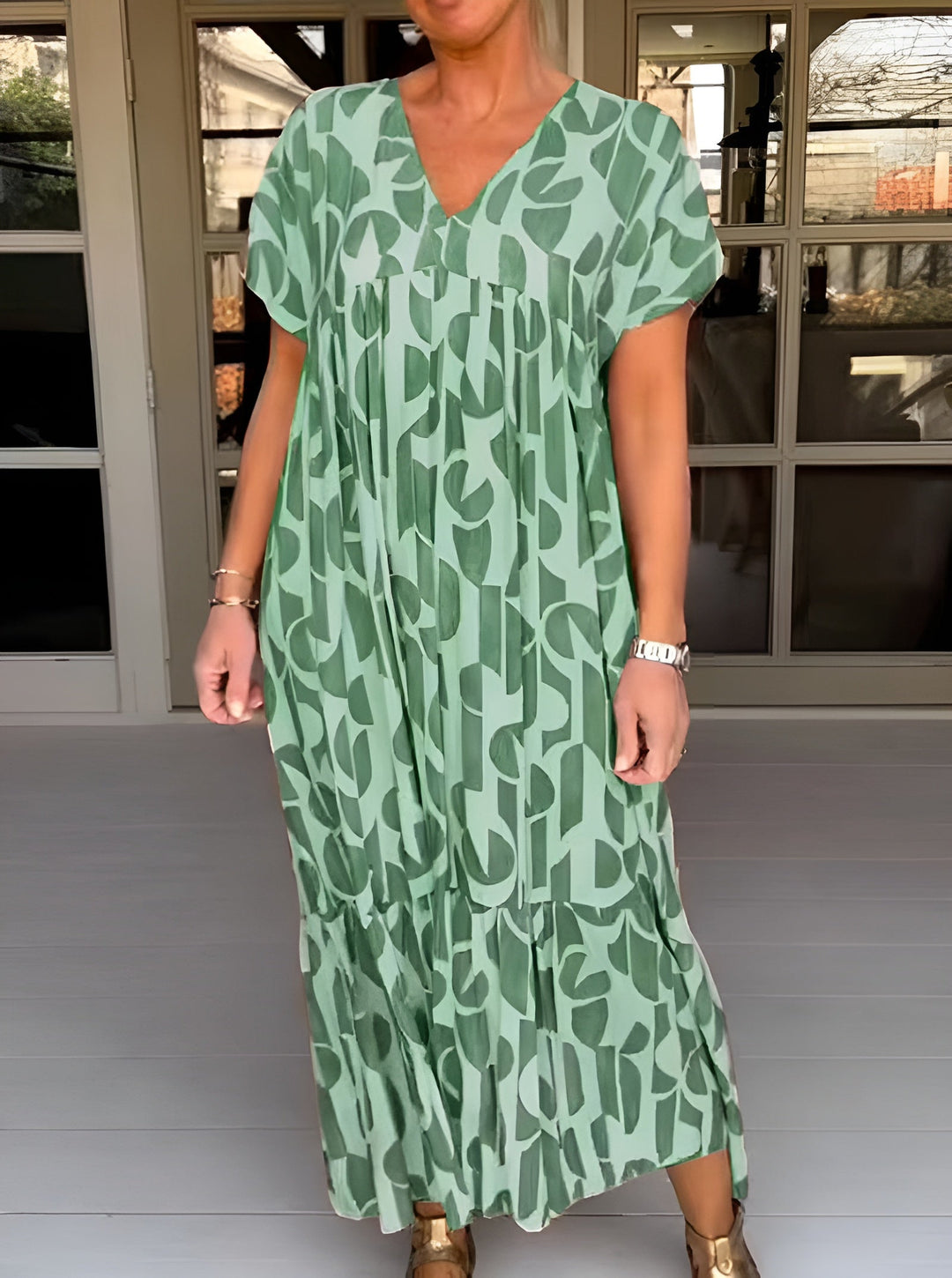 Celina™ | V Yaka Rahat Elbise