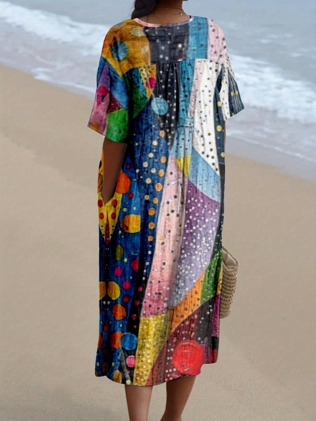 Jimena|Renkli Desenli Elbise