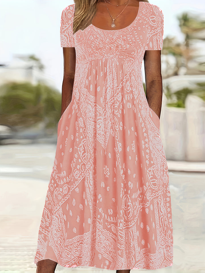 Cassie™-Gündelik Paisley Desenli Elbise