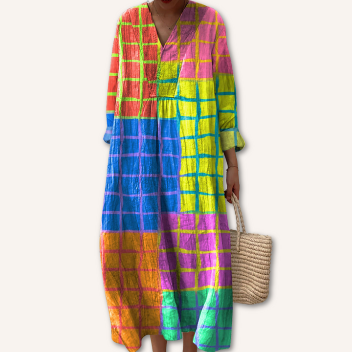 Fiorella | Renkli Desenli Elbise