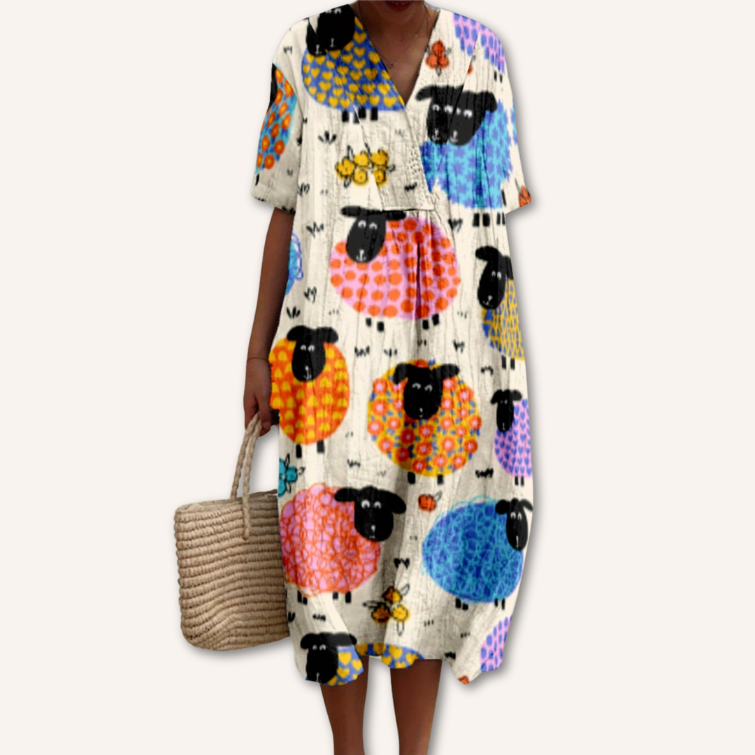 Dafne|Desenli Elbise