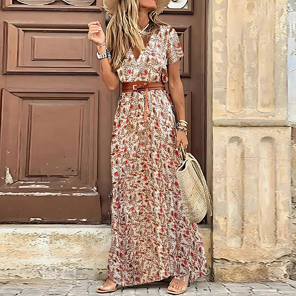 Teresa – Kemerli Boho Uzun Elbise