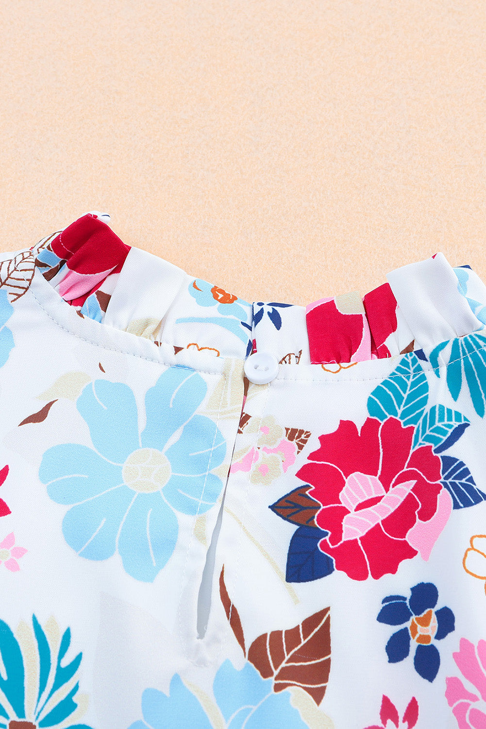 Volanlı Yarım Yaka Kolsuz Katmanlı Çiçekli Elbise