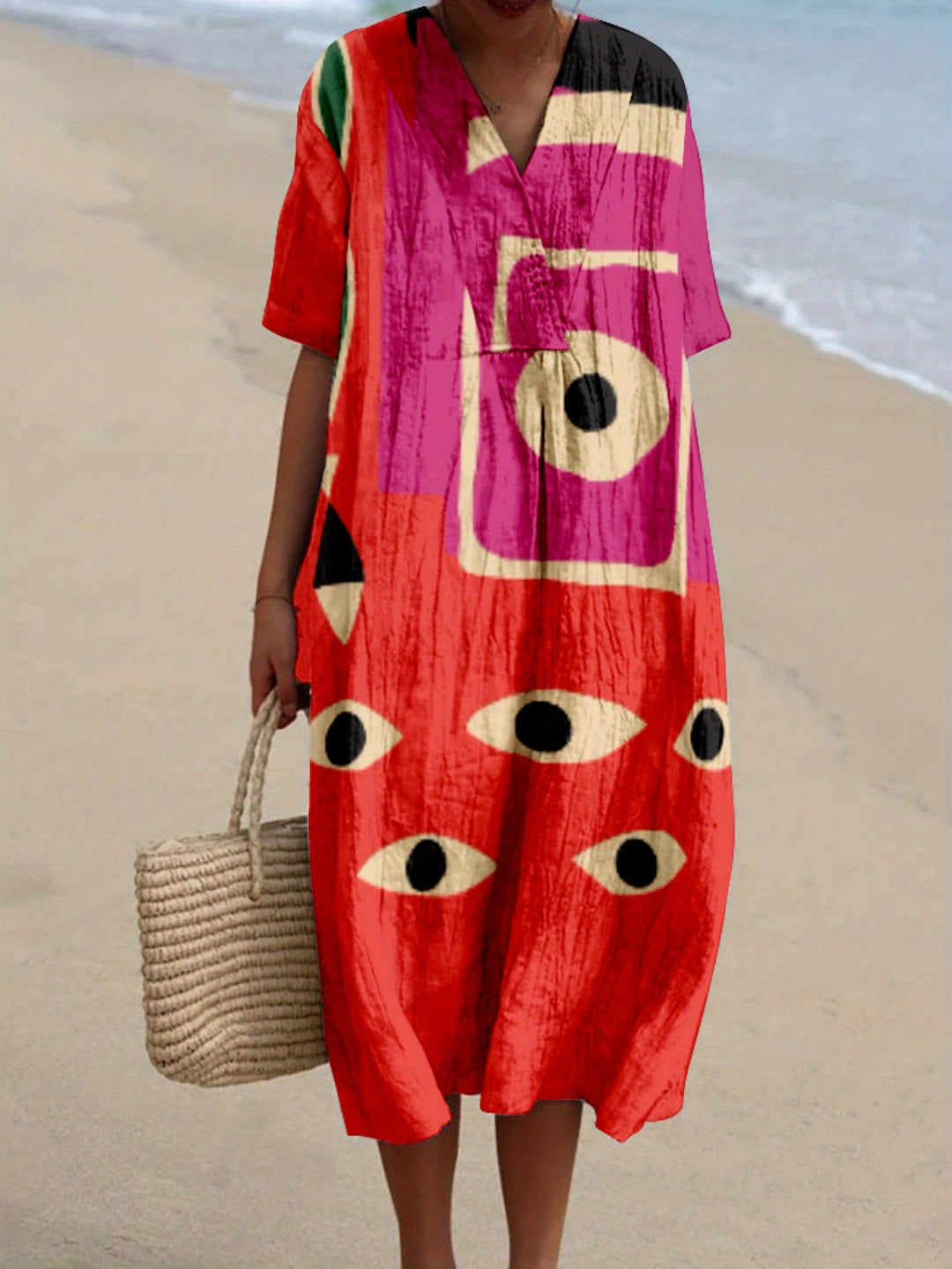 Jimena|Renkli Desenli Elbise