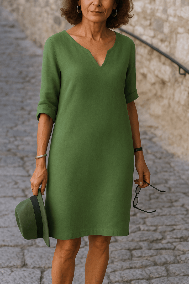 Liana™ | V Yaka Şık Elbise