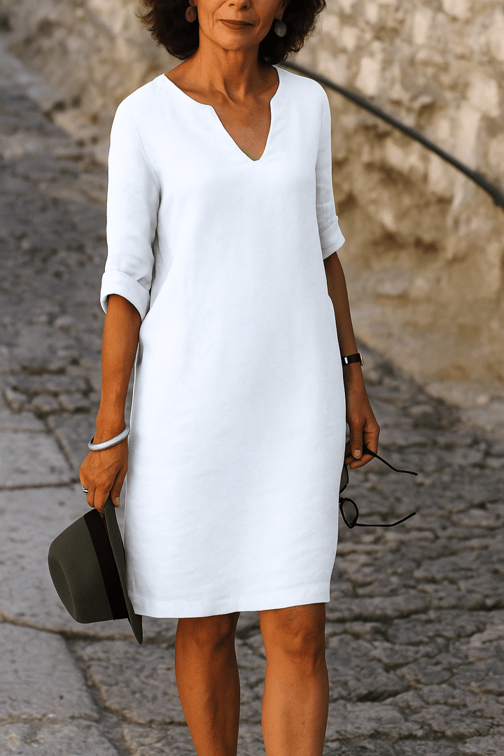 Liana™ | V Yaka Şık Elbise