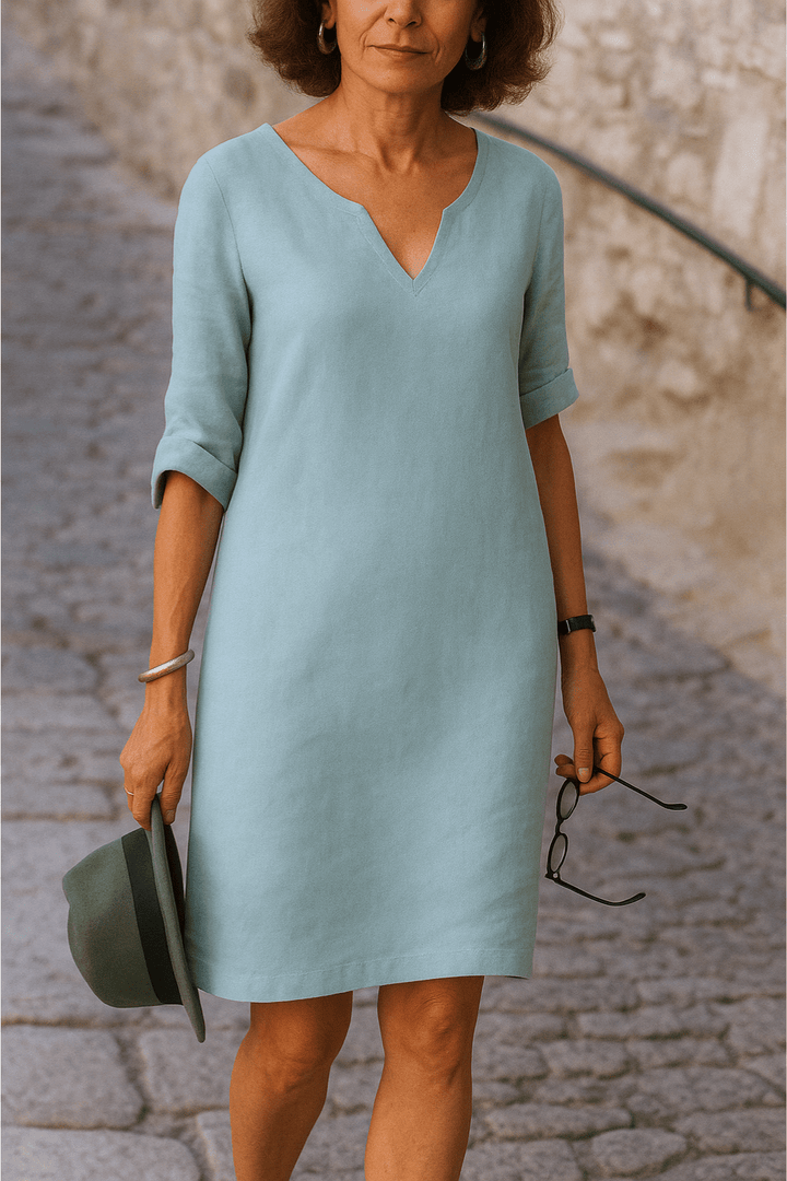 Liana™ | V Yaka Şık Elbise