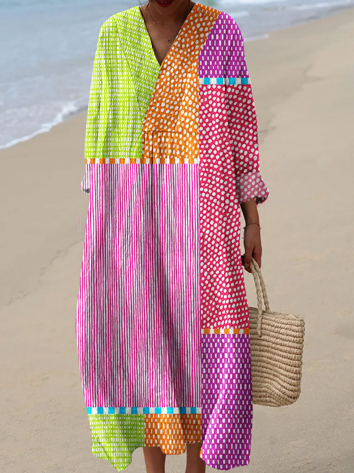 Renata|Renkli Desenli Elbise