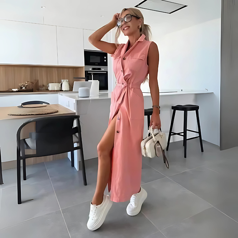 Kaja – Denim Stilinde Maxi Elbise