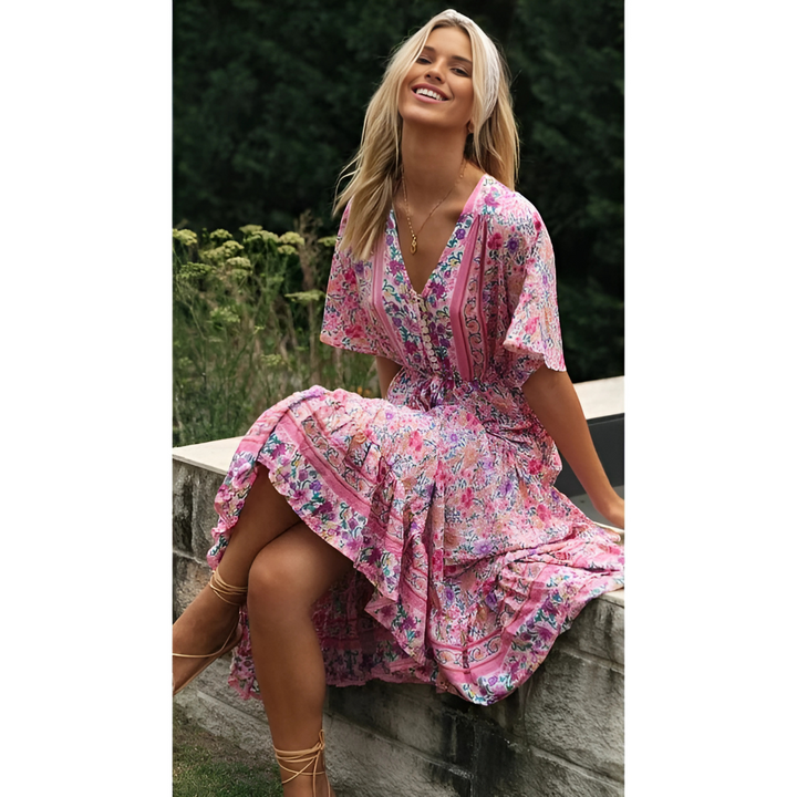 Wera – Çiçekli Boho Yaz Elbisesi