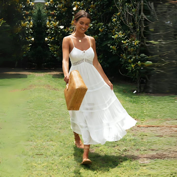 Helena – Beyaz yazlık maxi elbise