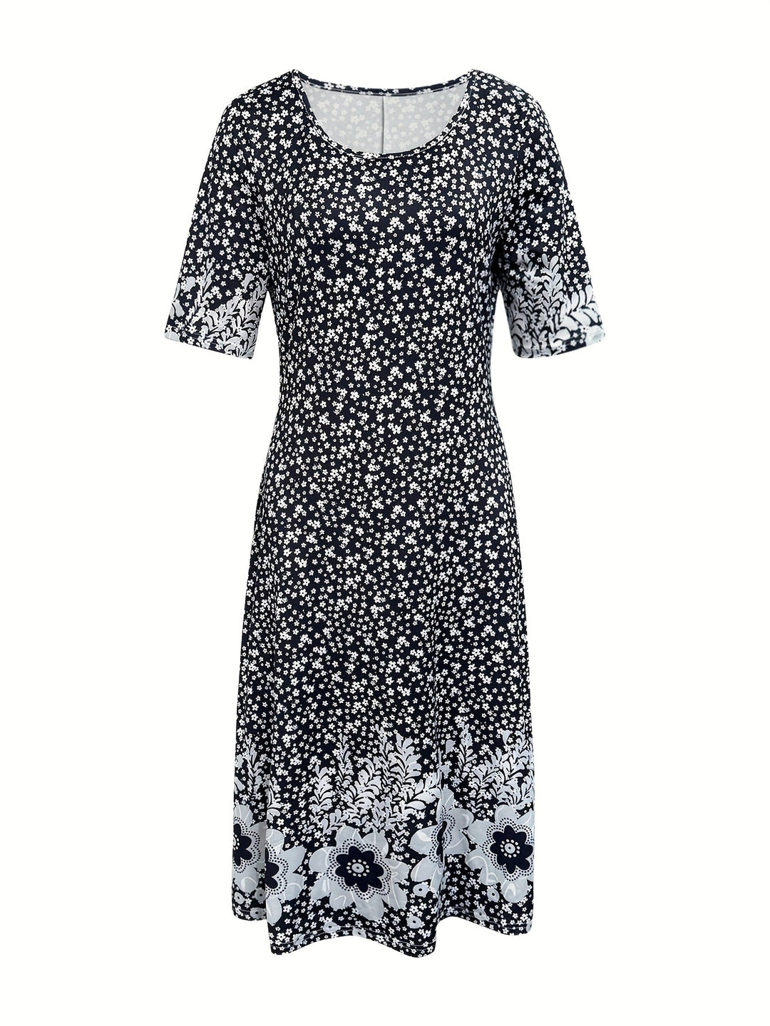 Fliss™-Çiçek Desenli Peplum Elbise