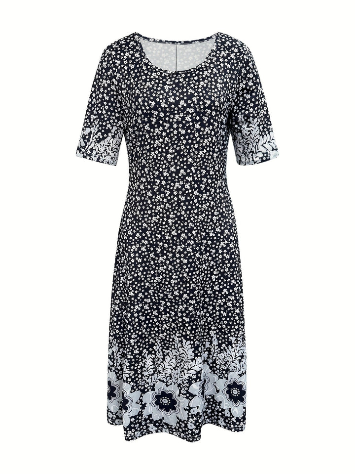 Fliss™-Çiçek Desenli Peplum Elbise