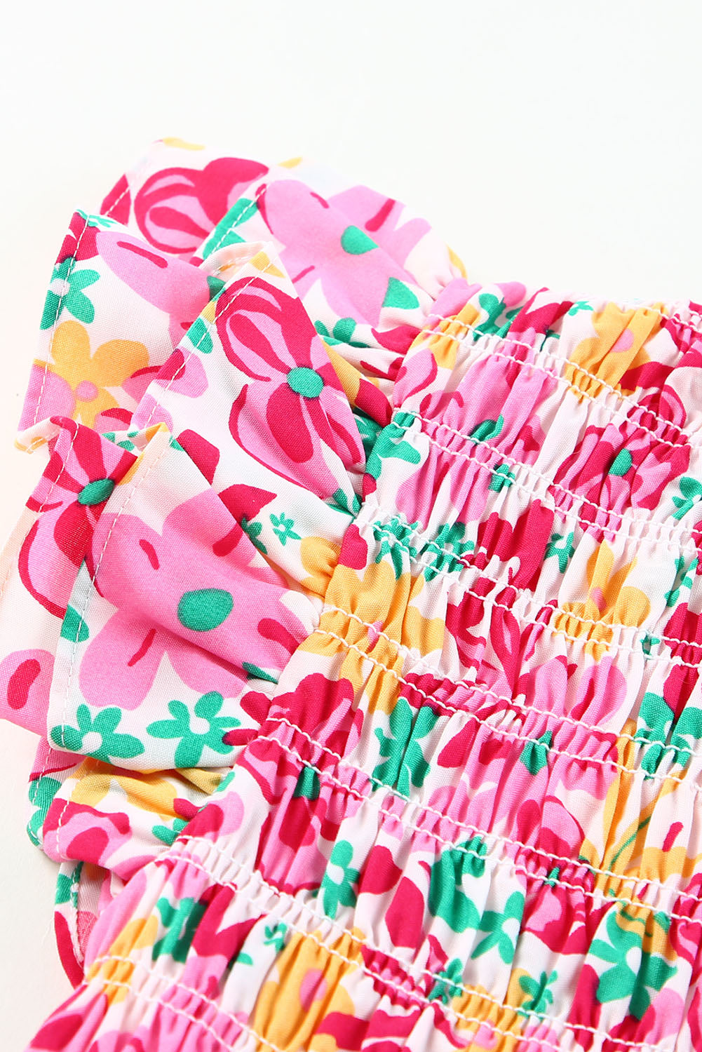 Fırfırlı Smokinli Çiçekli Elbise