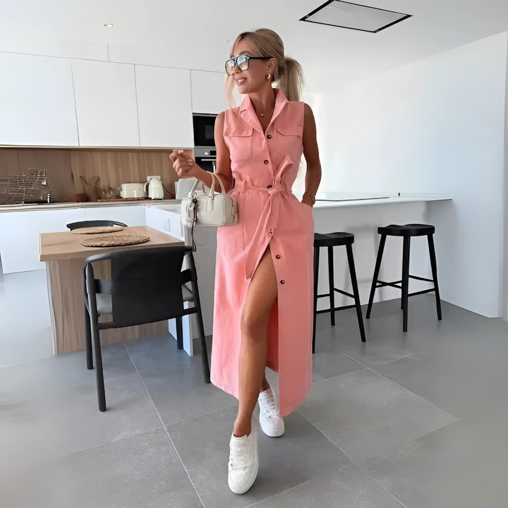 Kaja – Denim Stilinde Maxi Elbise
