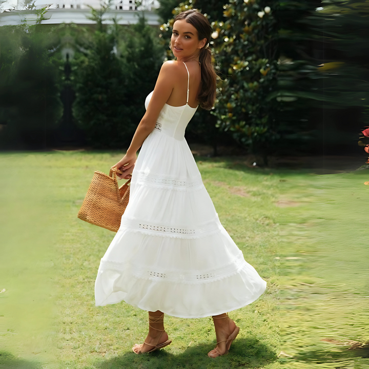 Helena – Beyaz yazlık maxi elbise