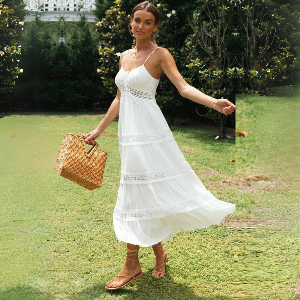 Helena – Beyaz yazlık maxi elbise