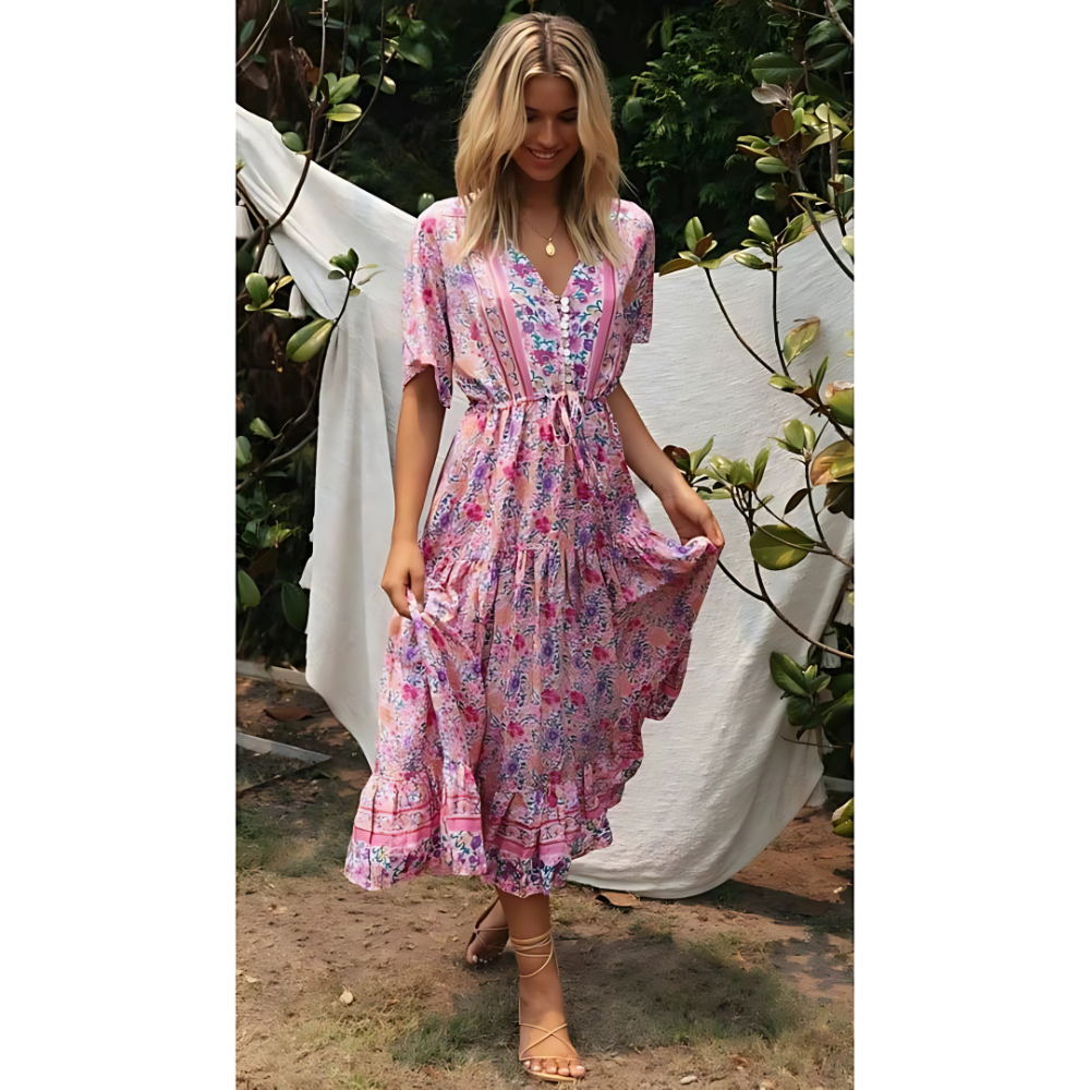 Wera – Çiçekli Boho Yaz Elbisesi