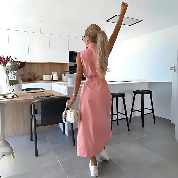 Kaja – Denim Stilinde Maxi Elbise