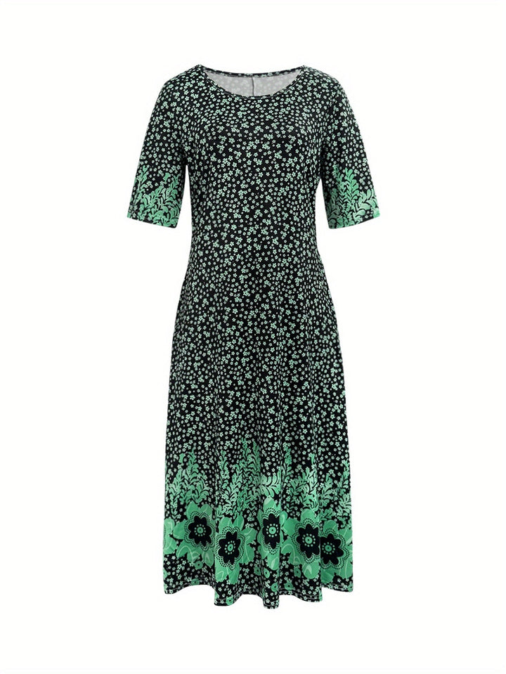 Fliss™-Çiçek Desenli Peplum Elbise