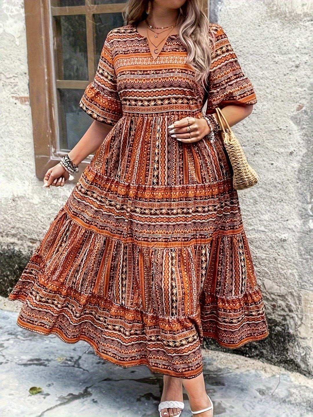 Marina - Etnik Akışkan Elbise