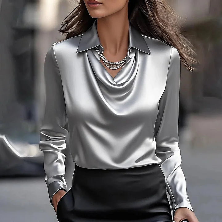 Lynor™ | Saten V Yaka Şık Bluz