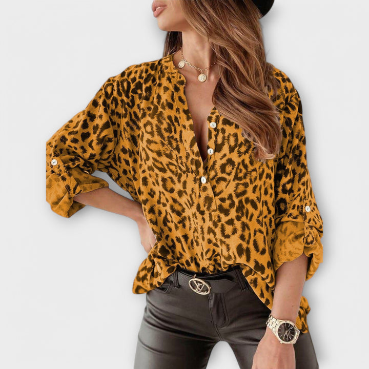 Leopar Desenli Trendy Bluz
