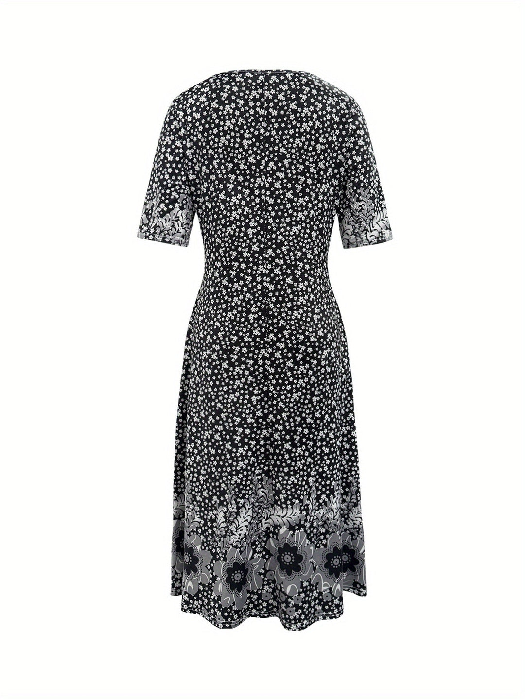 Fliss™-Çiçek Desenli Peplum Elbise