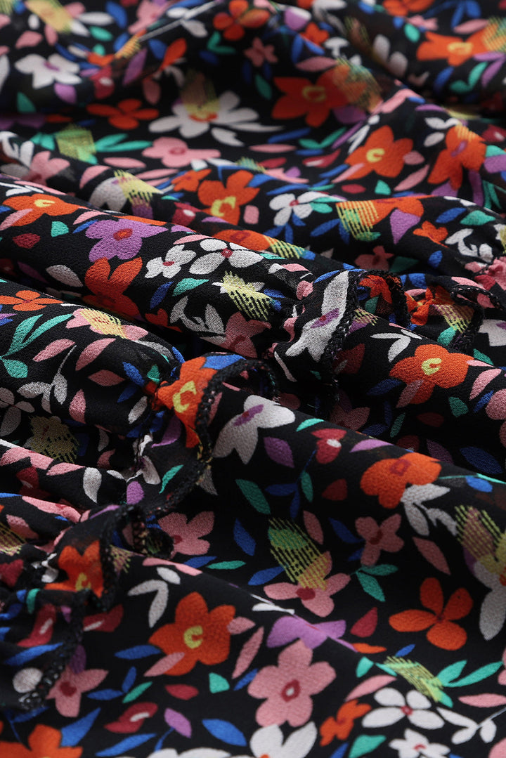 Sarılmış V Yaka Çiçekli Elbiseler