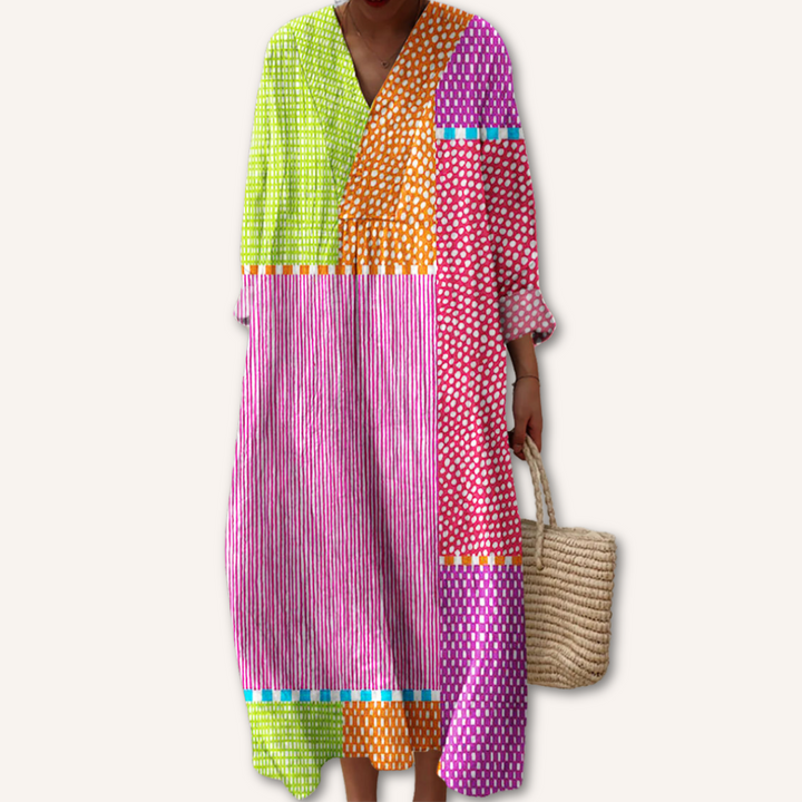 Renata｜Renkli Desenli Elbise