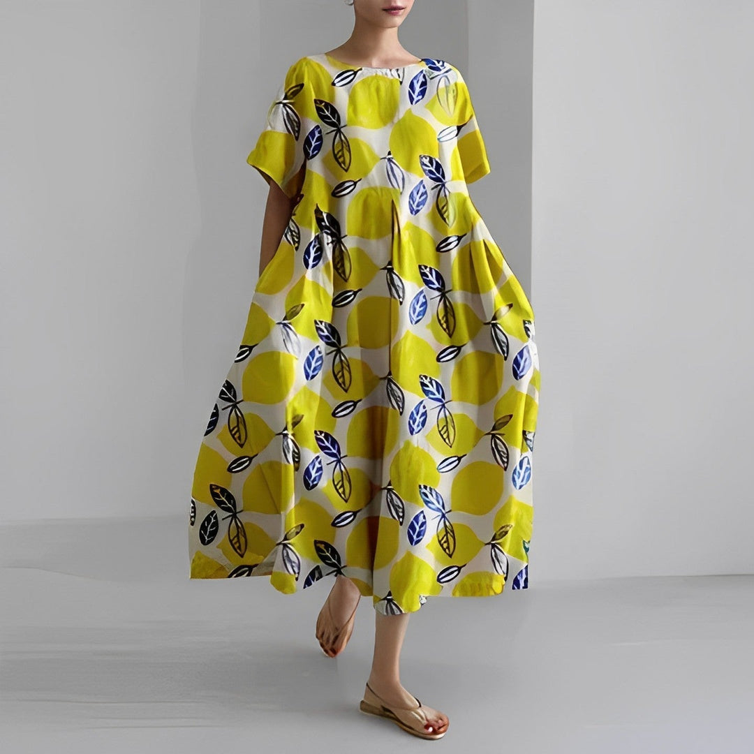 Daisy - Retro Büyük Salıncak Rahat Maxi Elbise
