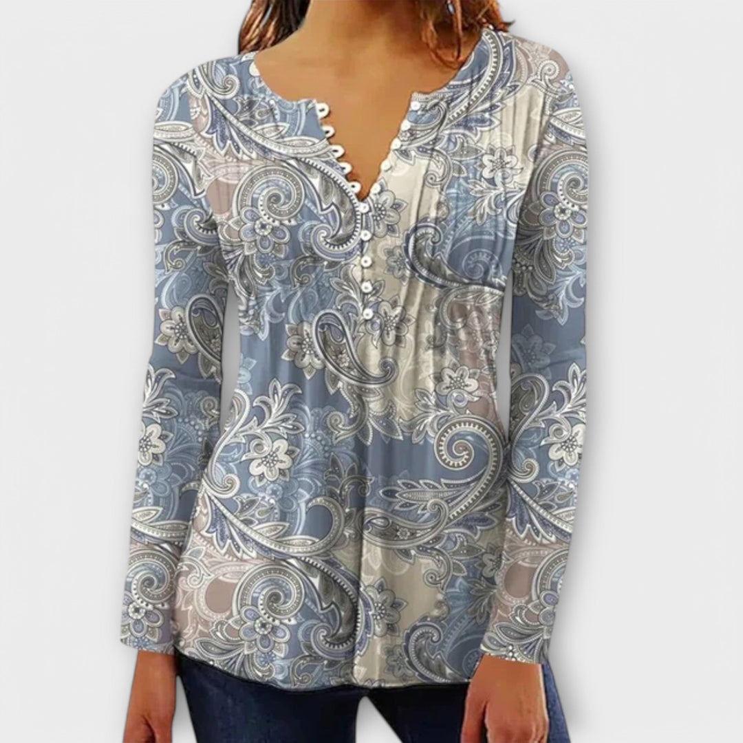 Juliane - Kolları Olan V Yaka Bluz