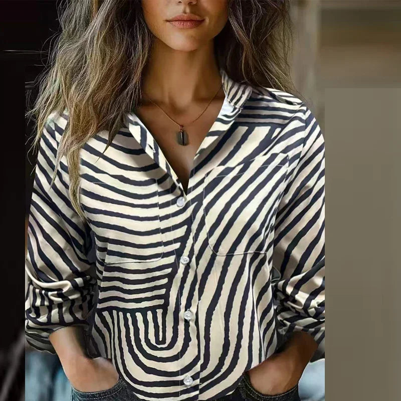 Dravena - Bohem Desenli Vintage Bluz