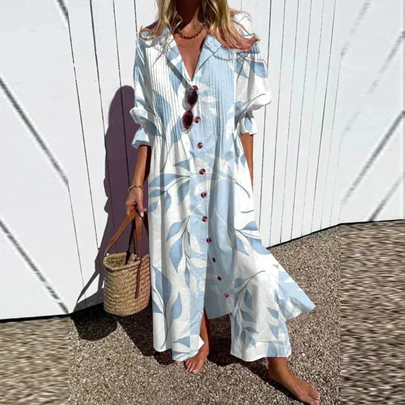 Cassidy - Boho Güzellik Puf Kol Maxi Elbise