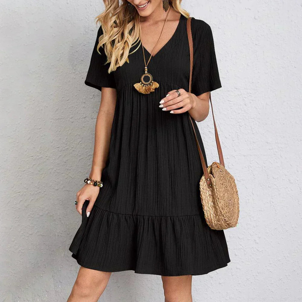 Hadley - Boho Şık Volanlı Mini Elbise
