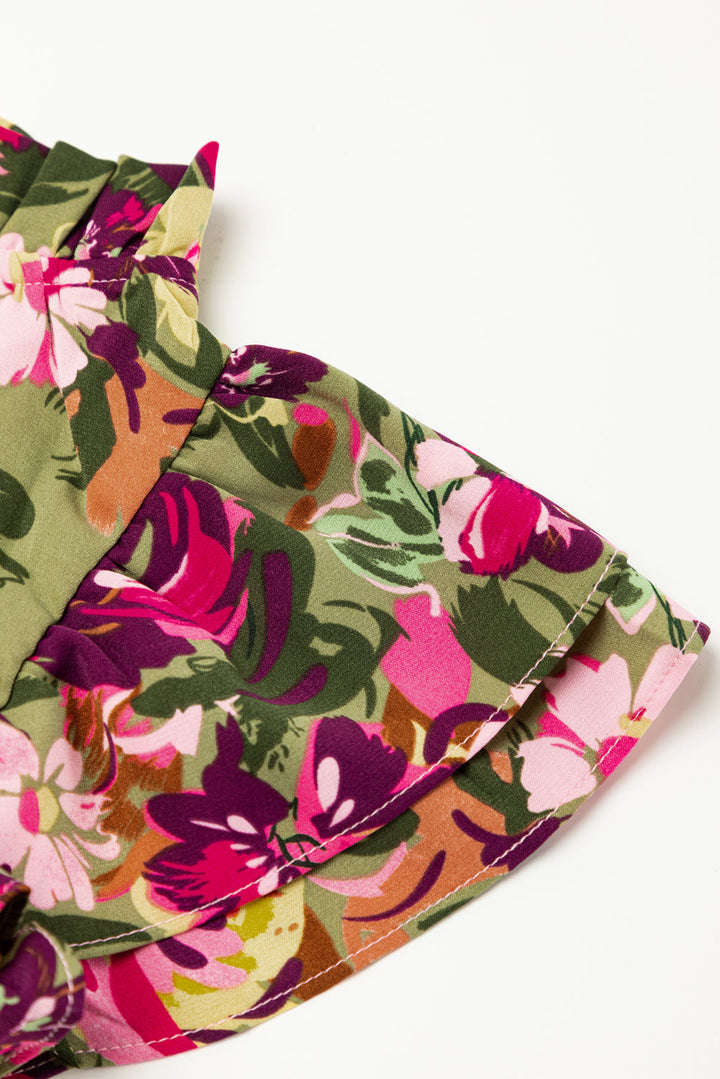 Fırfırlı Yaka Flutter Kol Mini Elbise