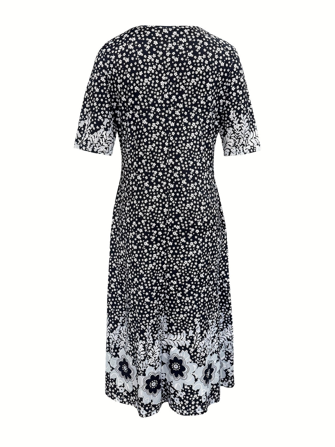 Fliss™-Çiçek Desenli Peplum Elbise