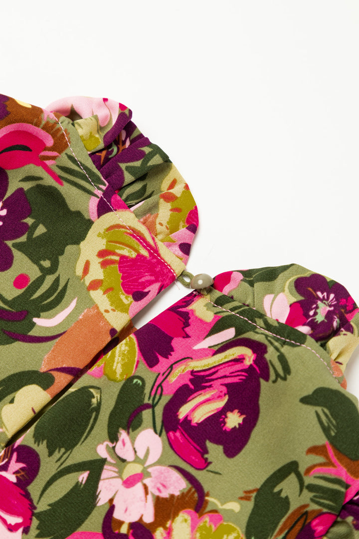 Fırfırlı Yaka Flutter Kol Mini Elbise