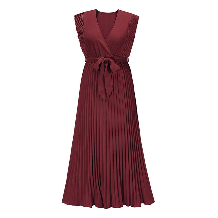 Kalina – Marsala Plise Elbise