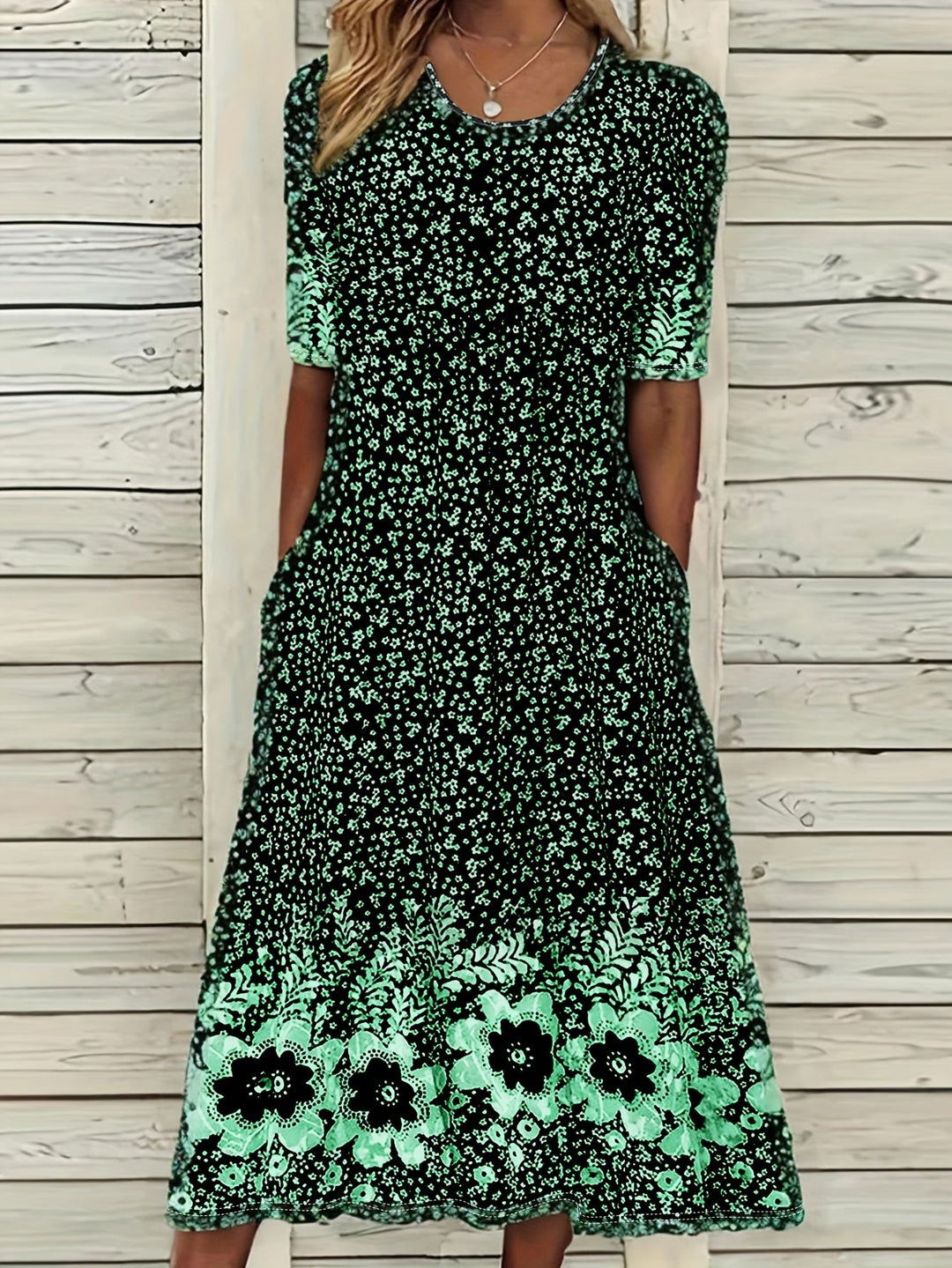 Fliss™-Çiçek Desenli Peplum Elbise