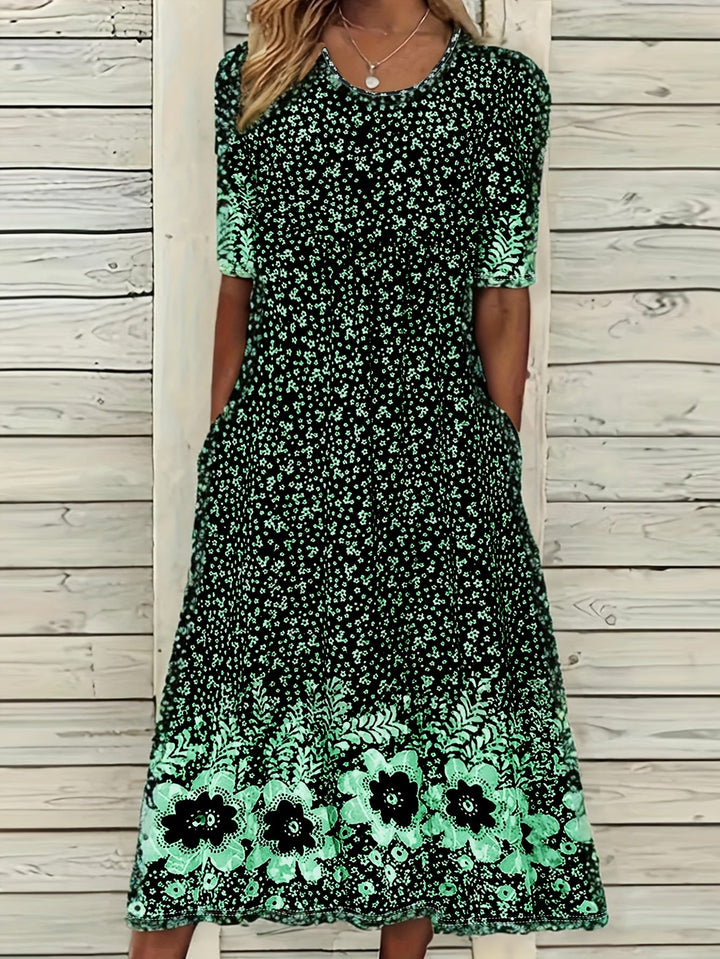 Fliss™-Çiçek Desenli Peplum Elbise