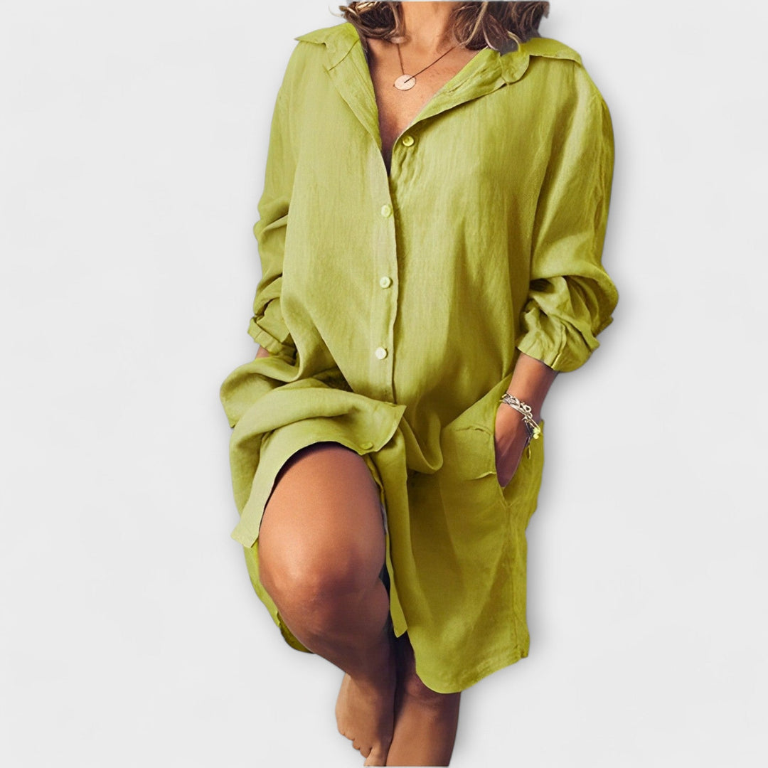 Günlük kullanım için rahat keten bluz