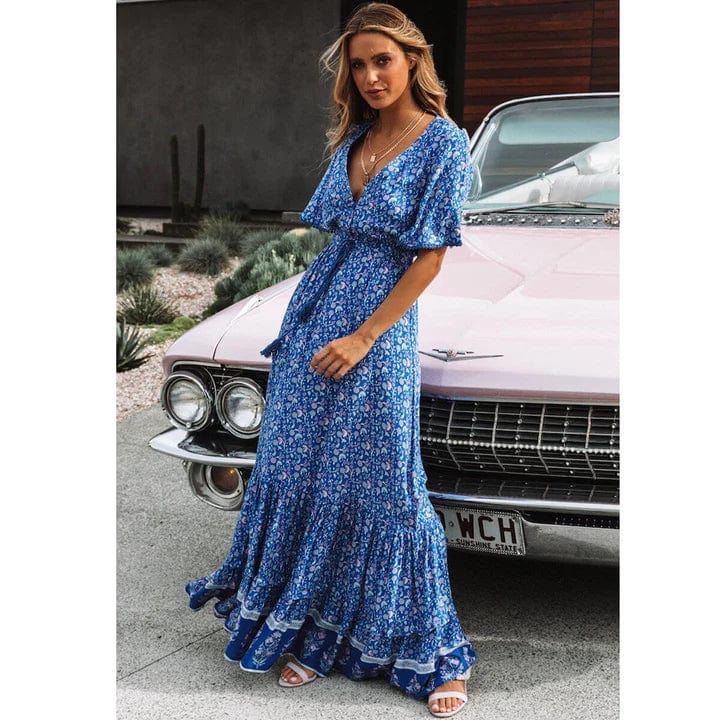 Ewelina – Kemerli Yazlık Maxi Elbise