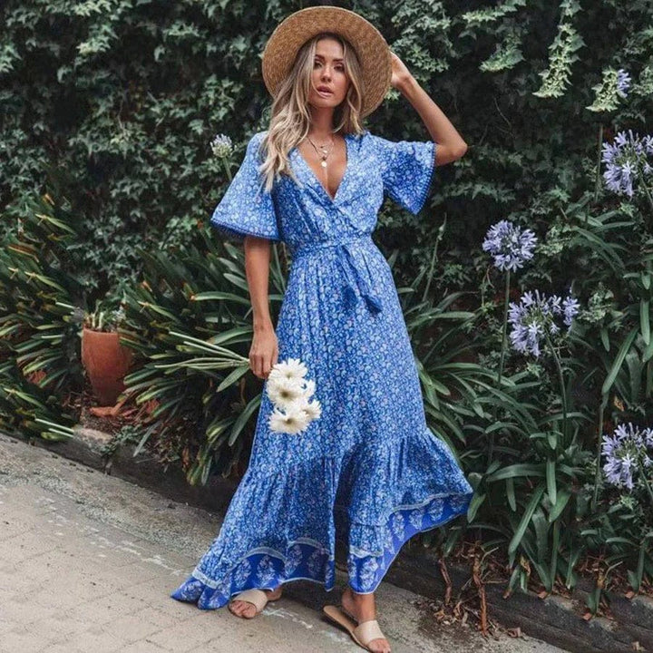 Ewelina – Kemerli Yazlık Maxi Elbise