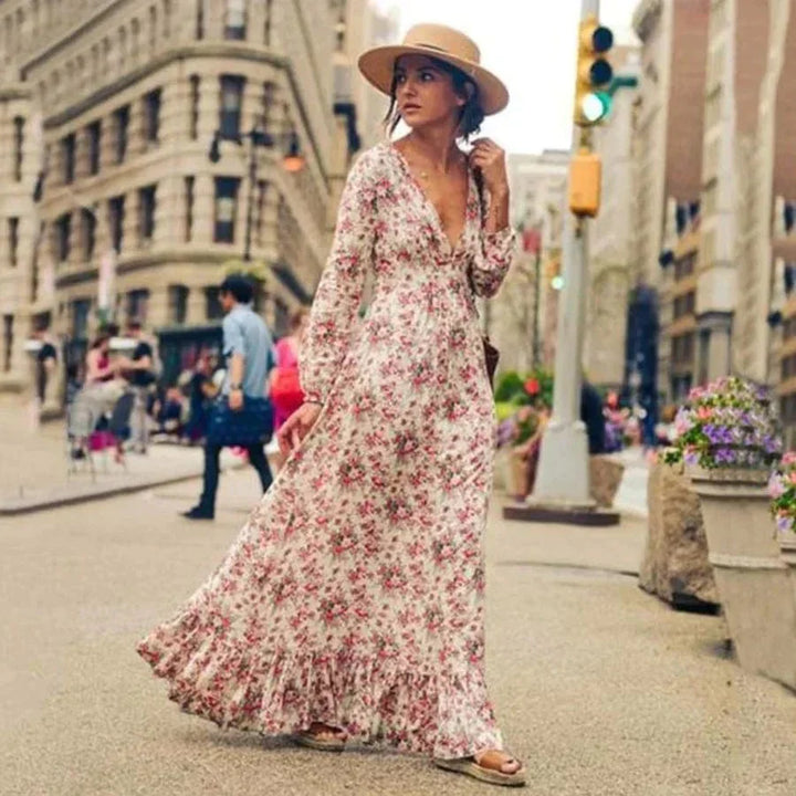 Nadia – Çiçekli Maxi Yaz Elbisesi