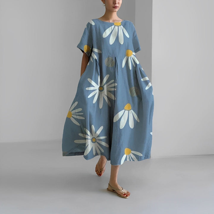 Daisy - Retro Büyük Salıncak Rahat Maxi Elbise